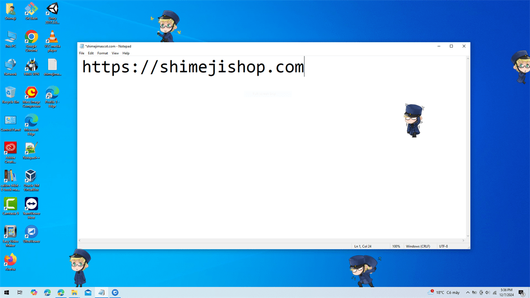 Sweden Shimeji on Desktop