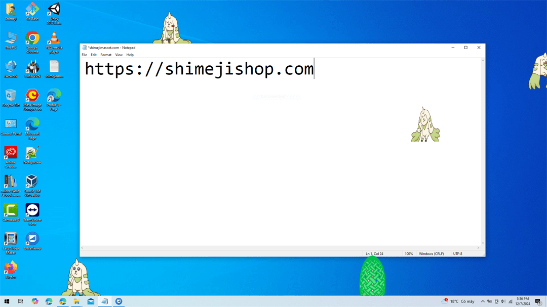 Terriemon Shimeji on Desktop