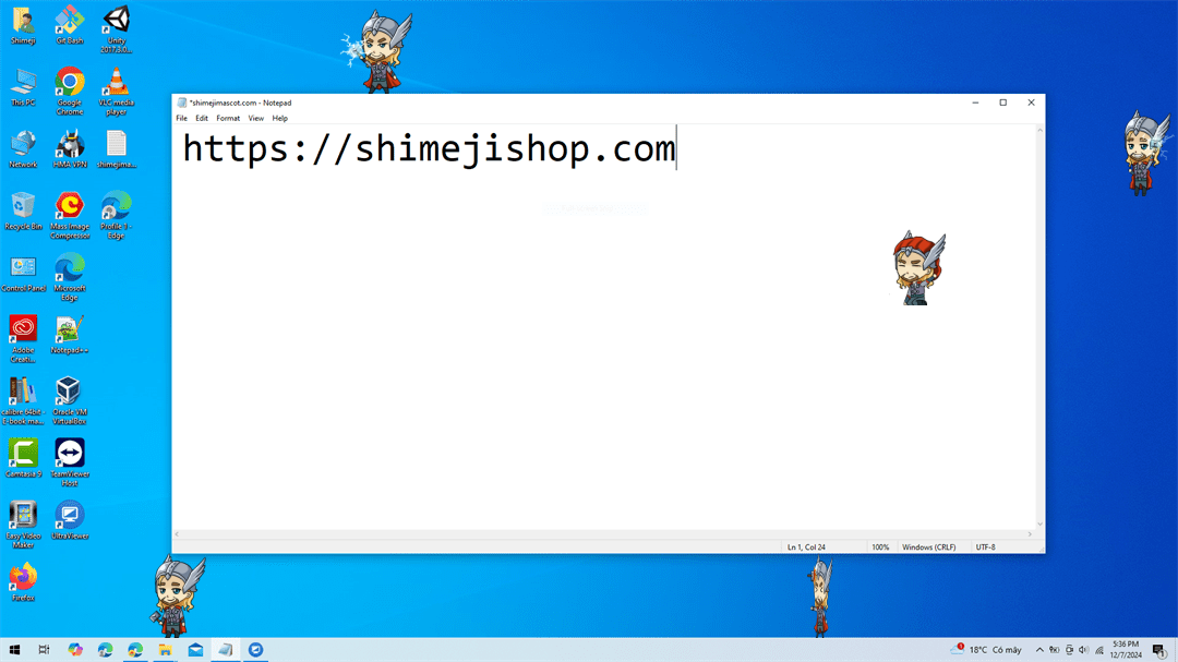 Thor Shimeji on Desktop