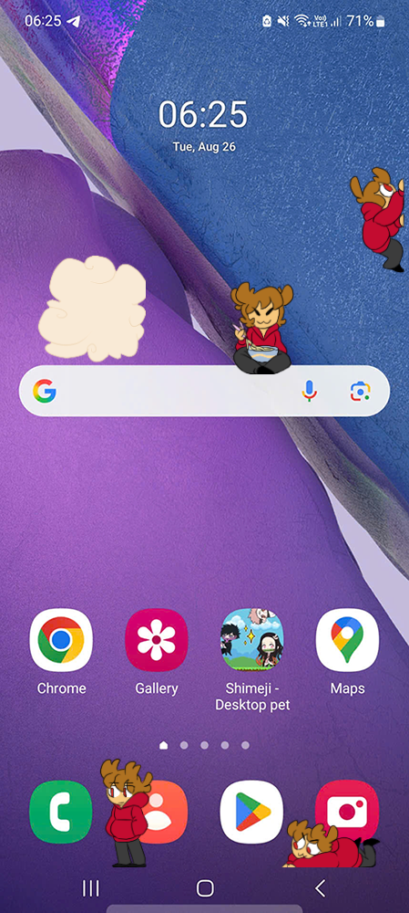 Tord Shimeji on Mobile