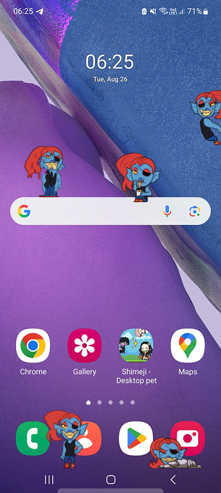 Undyne Shimeji on Mobile
