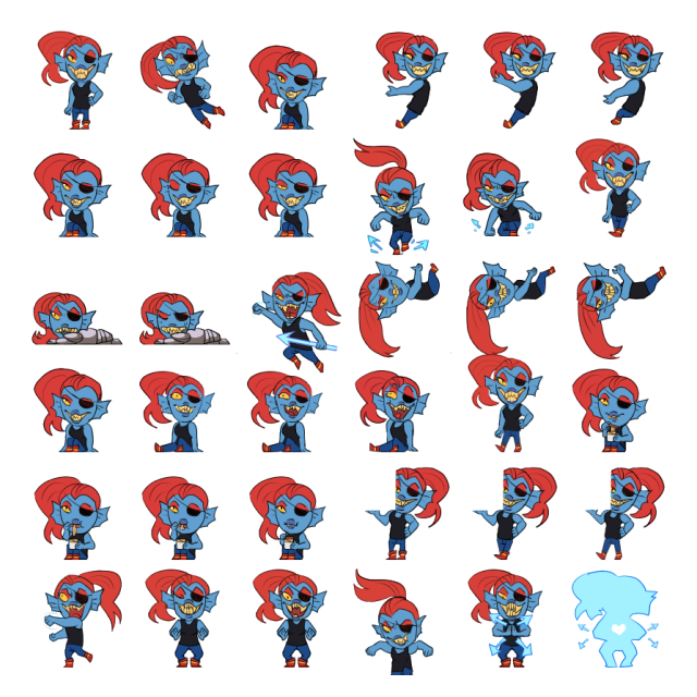 Undyne Shimeji Sprite Preview