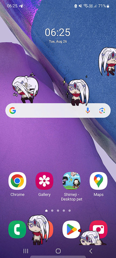 Varus Shimeji on Mobile
