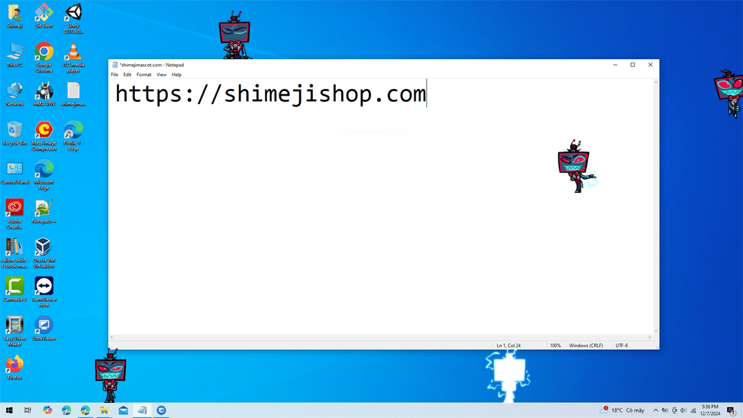 Vox Shimeji on Desktop