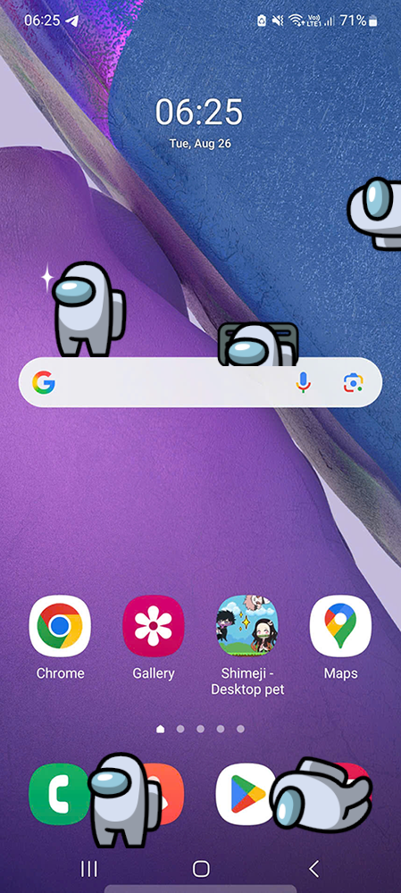 White Shimeji on Mobile