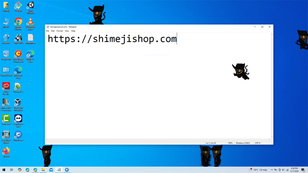 Zehnder Shimeji on Desktop