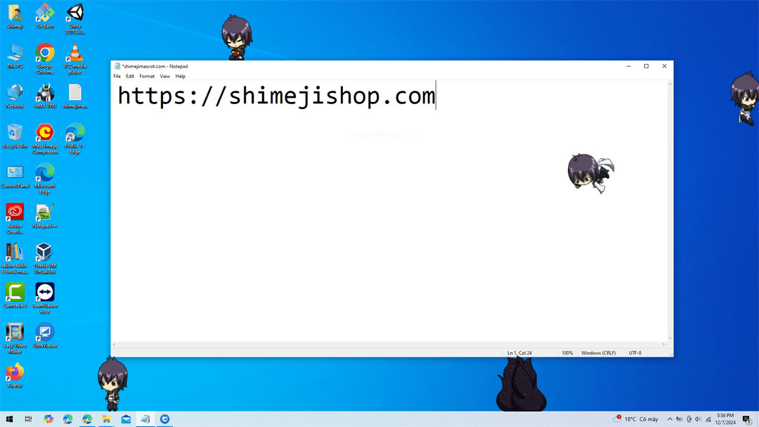 Zeref Shimeji on Desktop