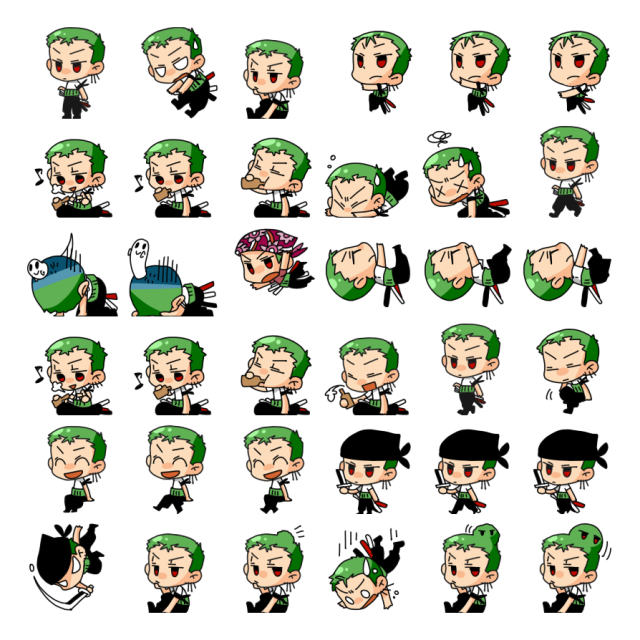 Zoro Shimeji Sprite Preview