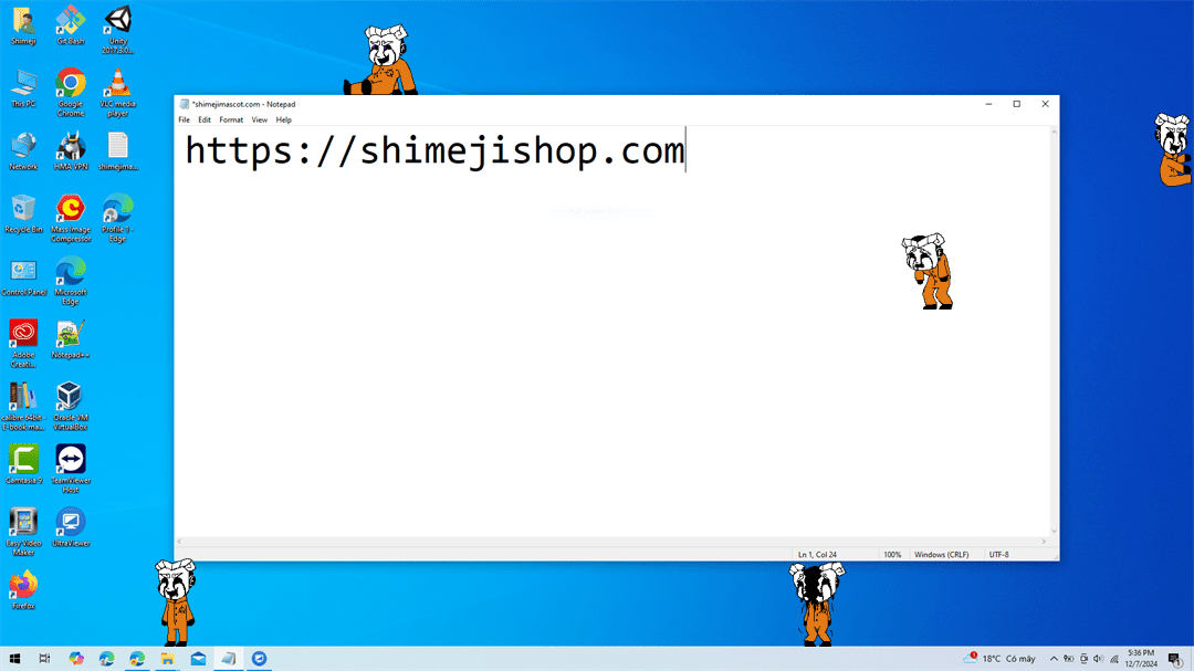 035 Shimeji on Desktop