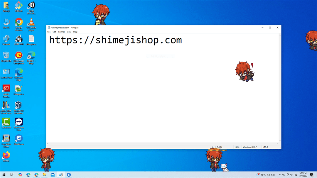 707 Saeyoung Shimeji on Desktop
