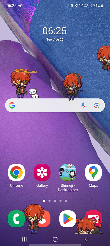 707 Saeyoung Shimeji on Mobile