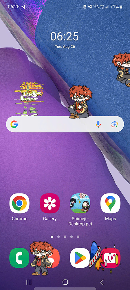 707 Shimeji on Mobile