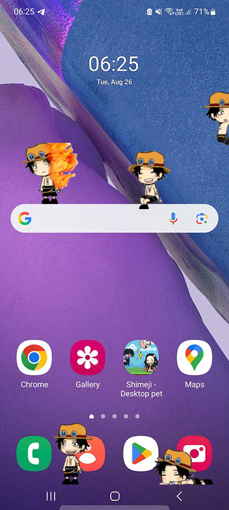 Ace Shimeji on Mobile