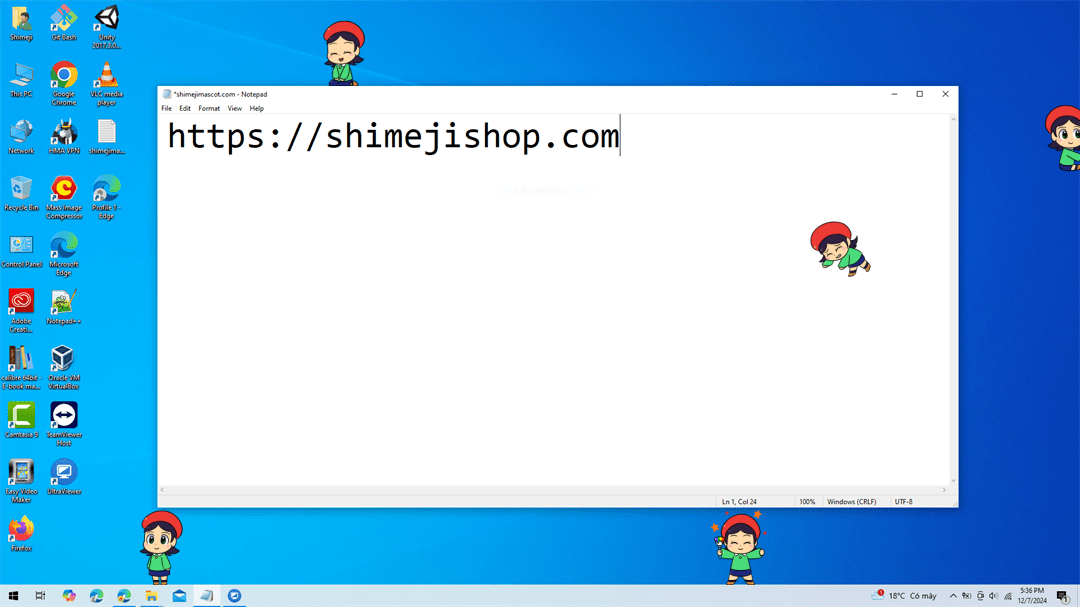 Adeleine Shimeji on Desktop