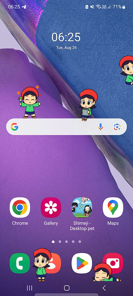 Adeleine Shimeji on Mobile
