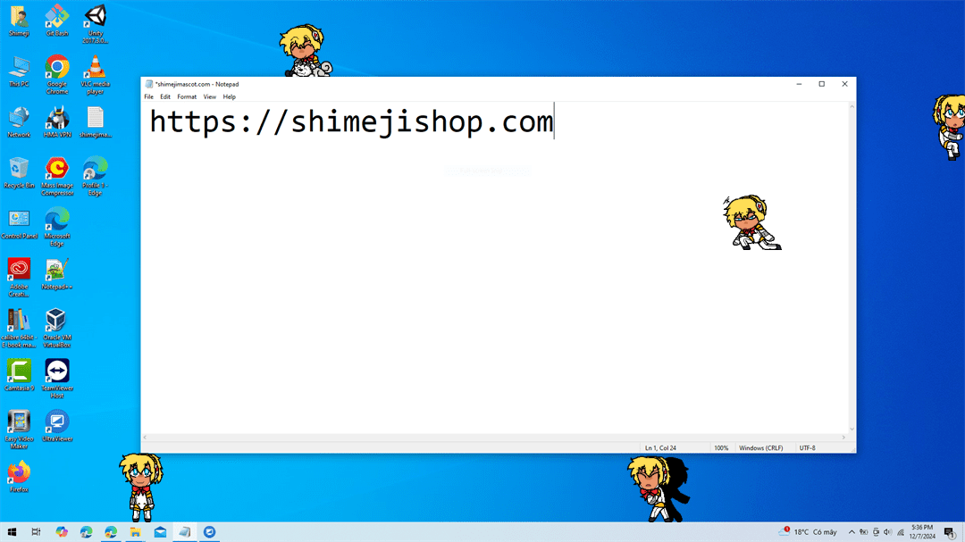 Aigis Shimeji on Desktop