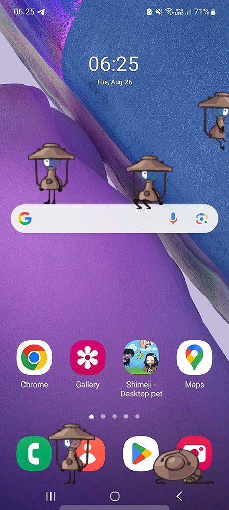 Airy Shimeji on Mobile