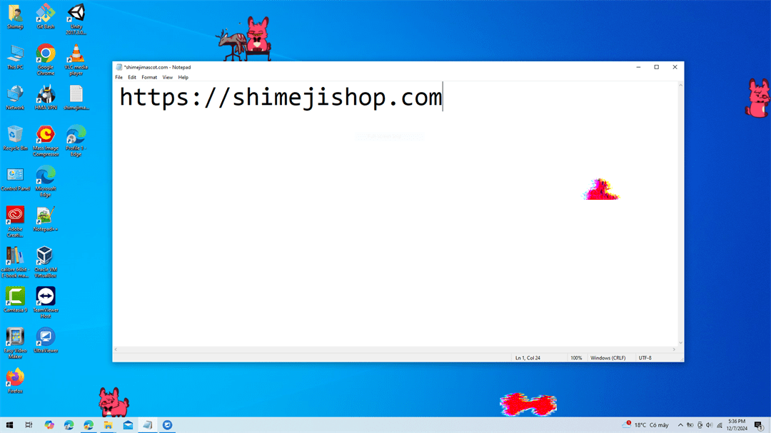 Alastor - Tiny bunny Shimeji on Desktop