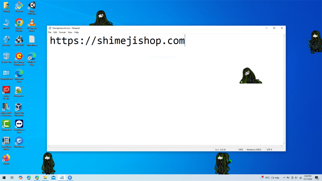 Alfonso Shimeji on Desktop