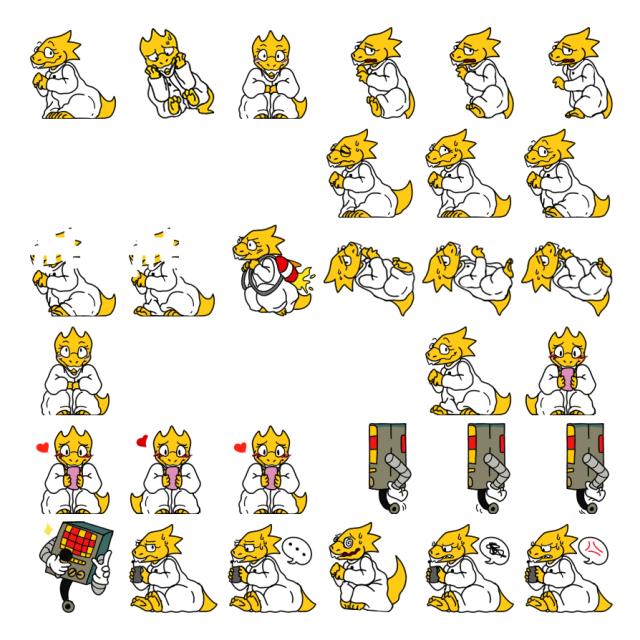 Alphys Shimeji Sprite Preview