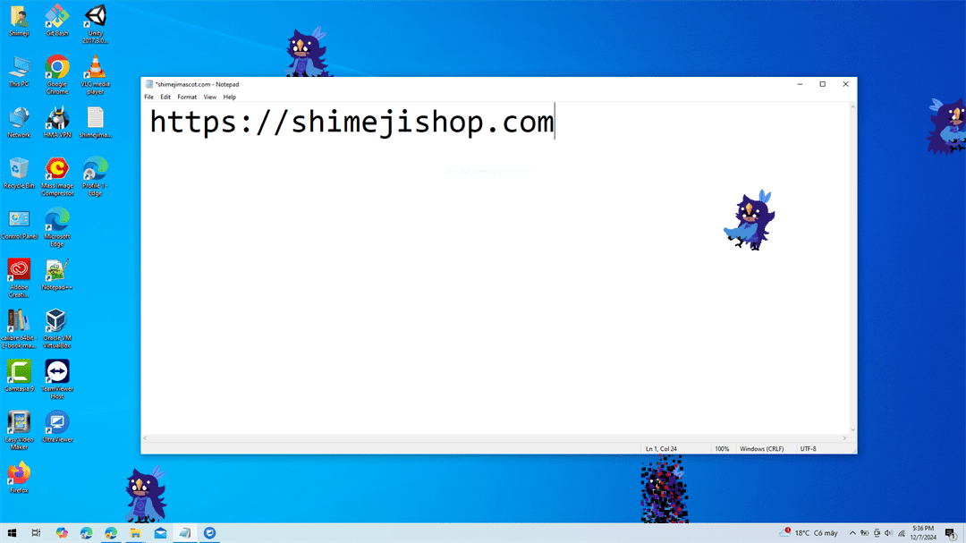 Alula Shimeji on Desktop