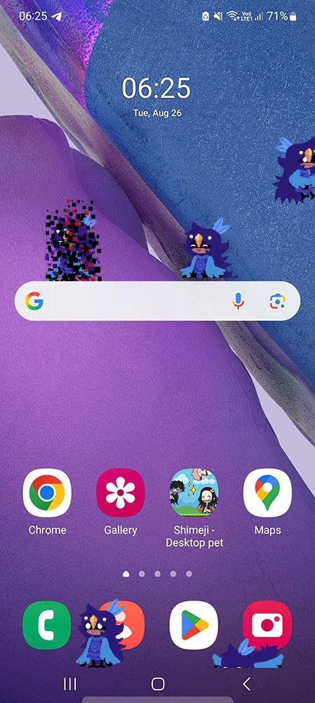 Alula Shimeji on Mobile