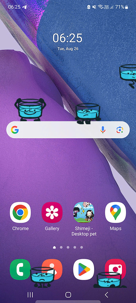 Amelia Shimeji on Mobile