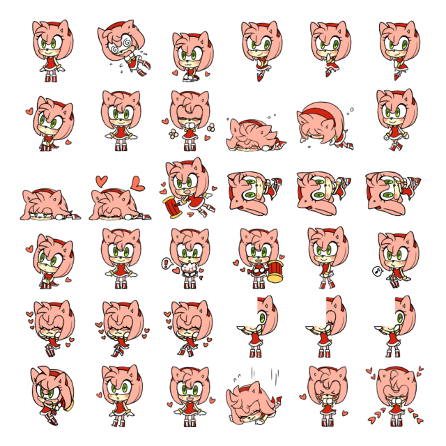 Amy Rose Shimeji Sprite Preview