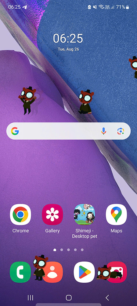 Angus Shimeji on Mobile