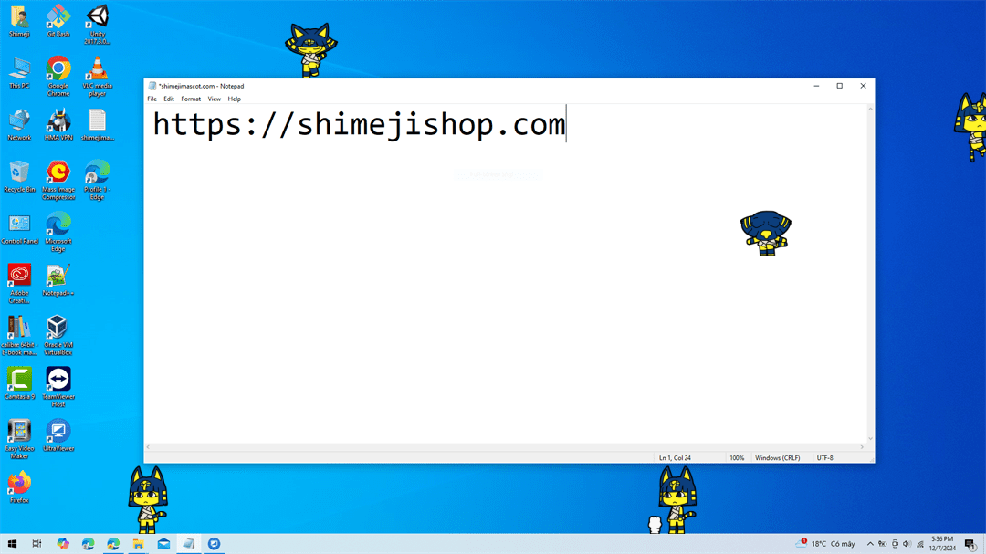 Ankha Shimeji on Desktop