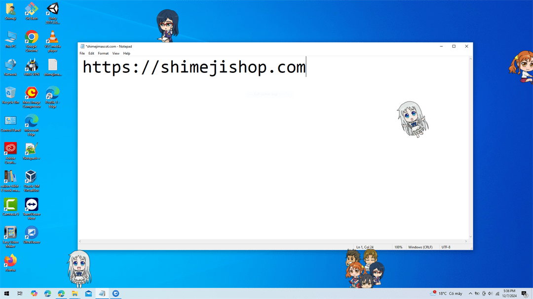 Anohana Mix Shimeji on Desktop