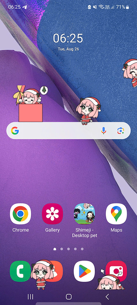 Anya Forger Christmas Shimeji on Mobile