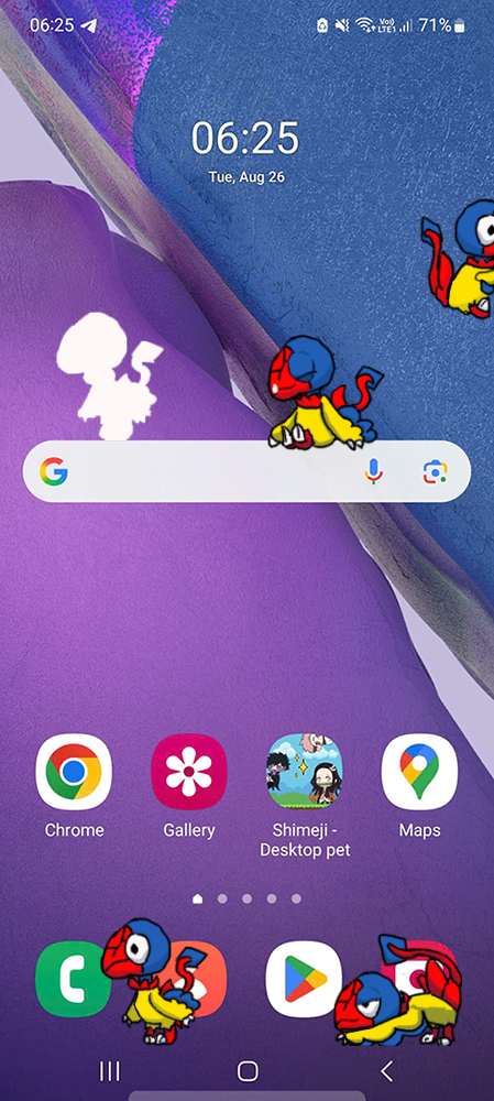 Archen Shimeji on Mobile