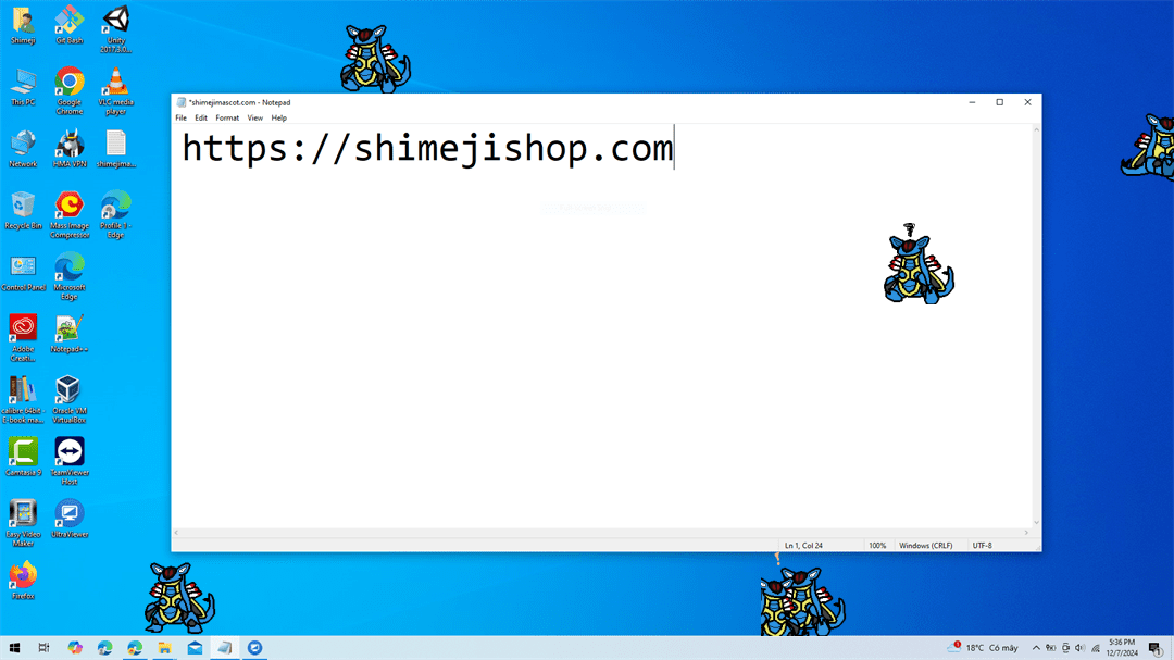 Armaldo Shimeji on Desktop