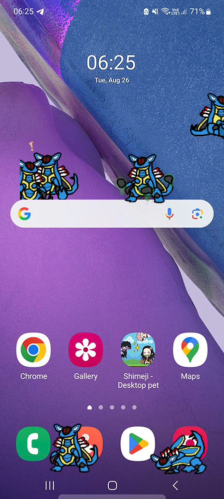 Armaldo Shimeji on Mobile