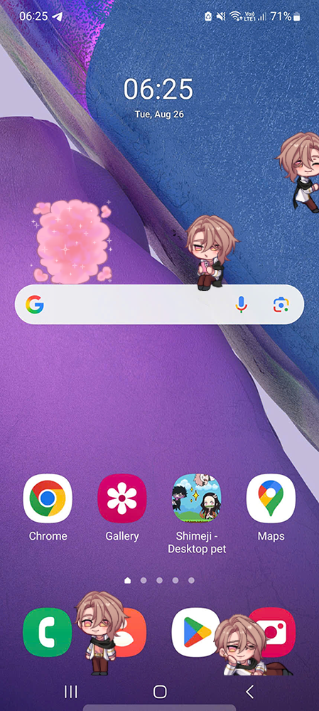 Asmodeus Shimeji on Mobile
