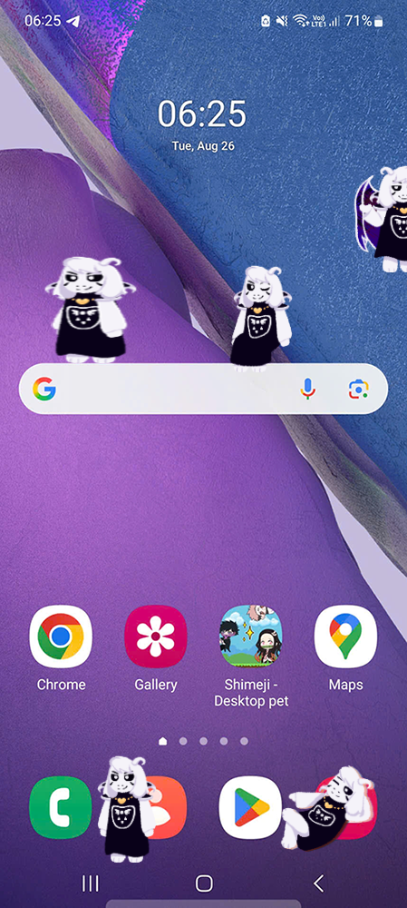 Asriel Shimeji on Mobile