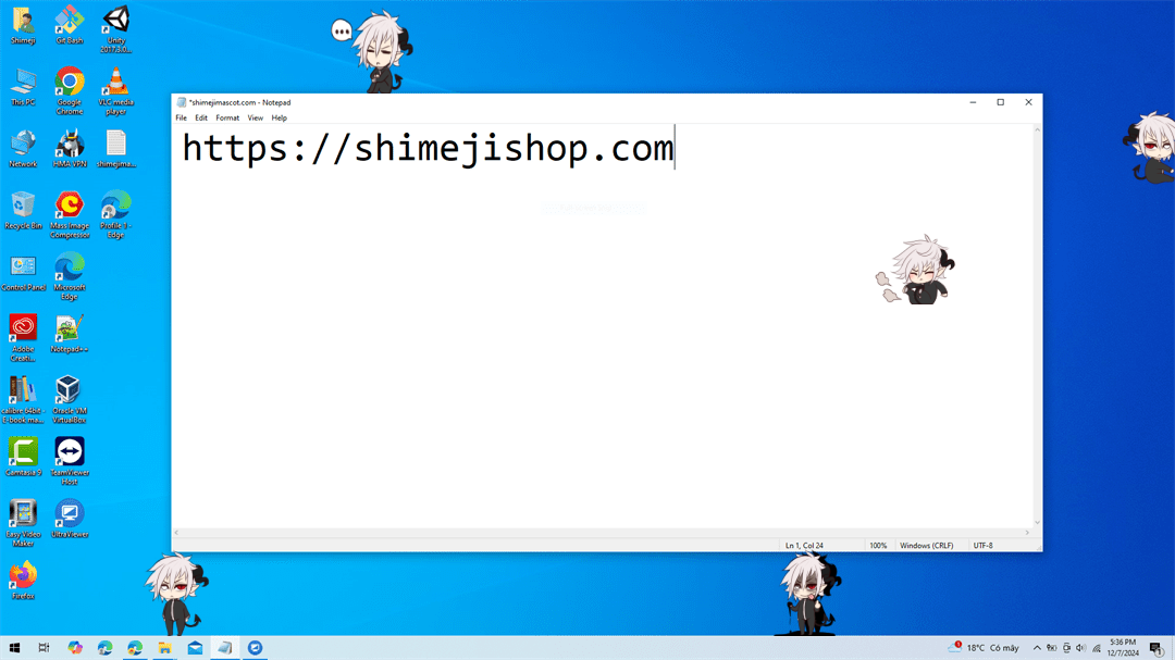 Athren Shimeji on Desktop