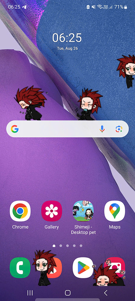 Axel Shimeji on Mobile