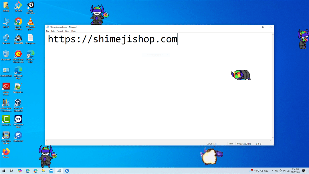 Banhammer Shimeji on Desktop