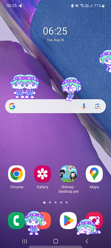 Basil Shimeji on Mobile