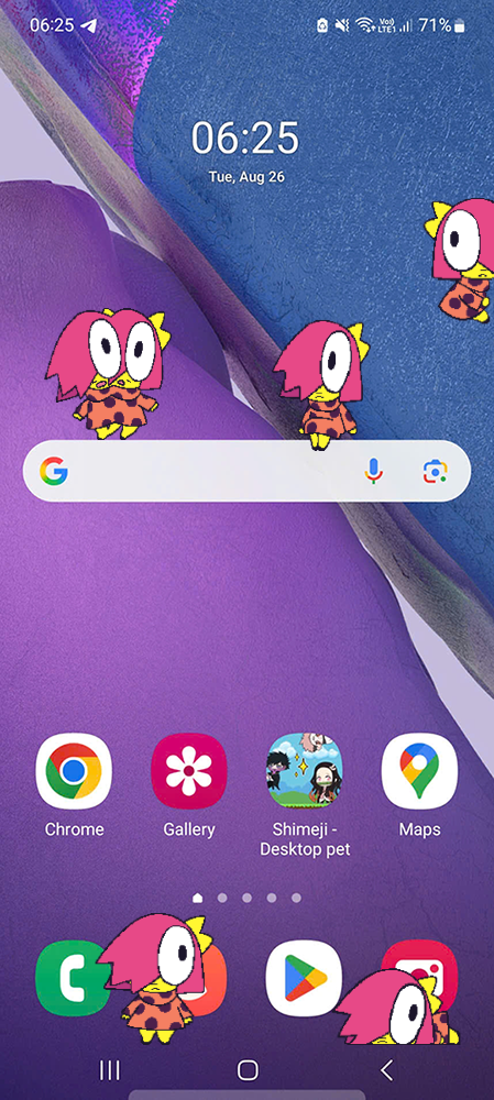 BB Shimeji on Mobile