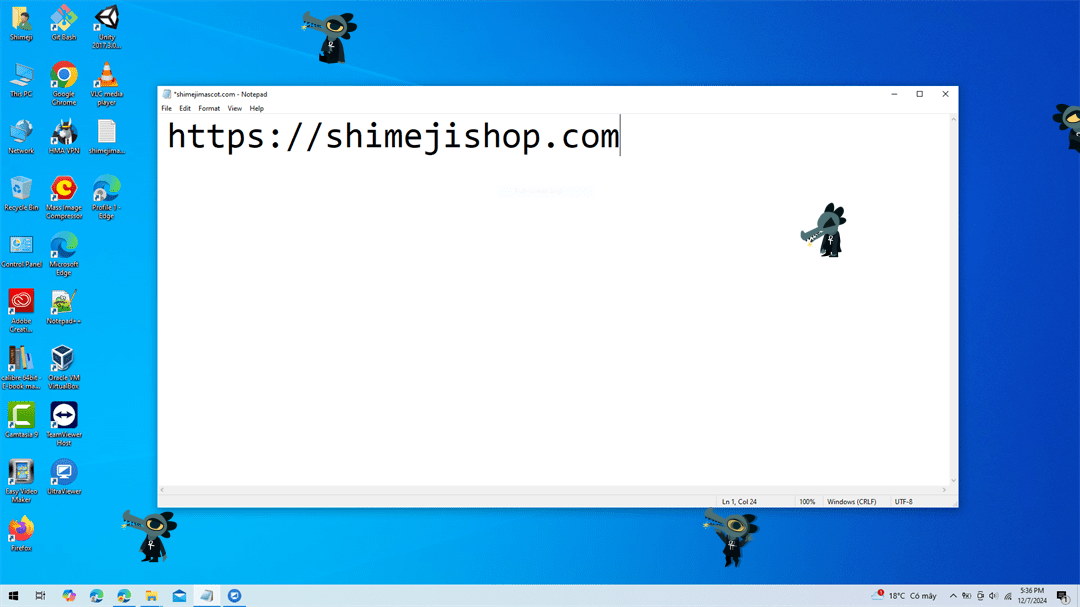 Bea Shimeji on Desktop