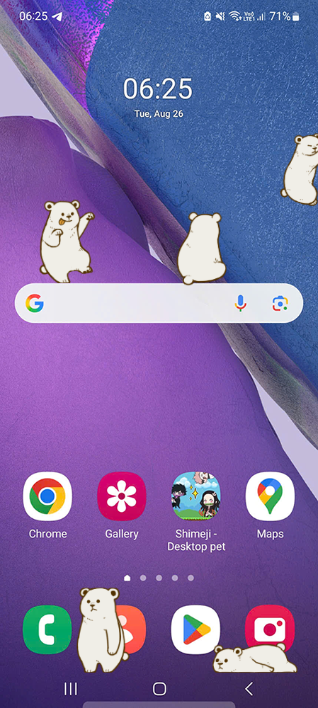 Bepo Shimeji on Mobile