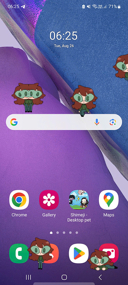 Betty Shimeji on Mobile