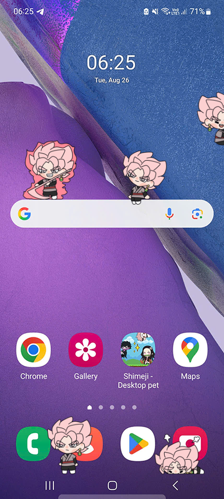Black Goku Shimeji on Mobile
