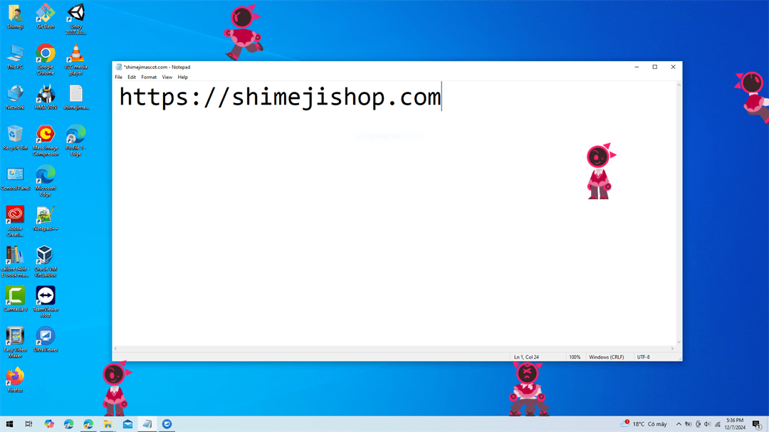 Blixer Shimeji on Desktop