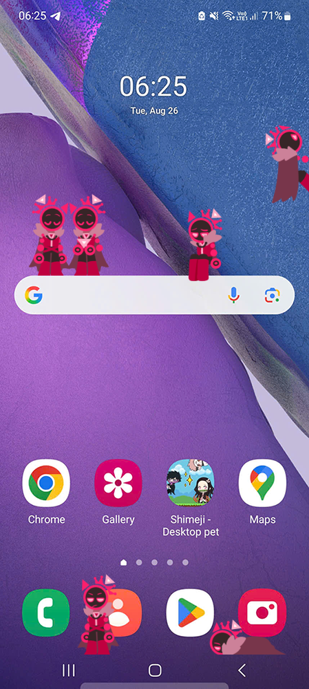 Blixer Shimeji on Mobile