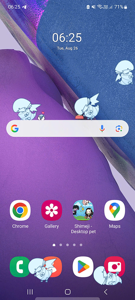 Blue eyes Shimeji on Mobile