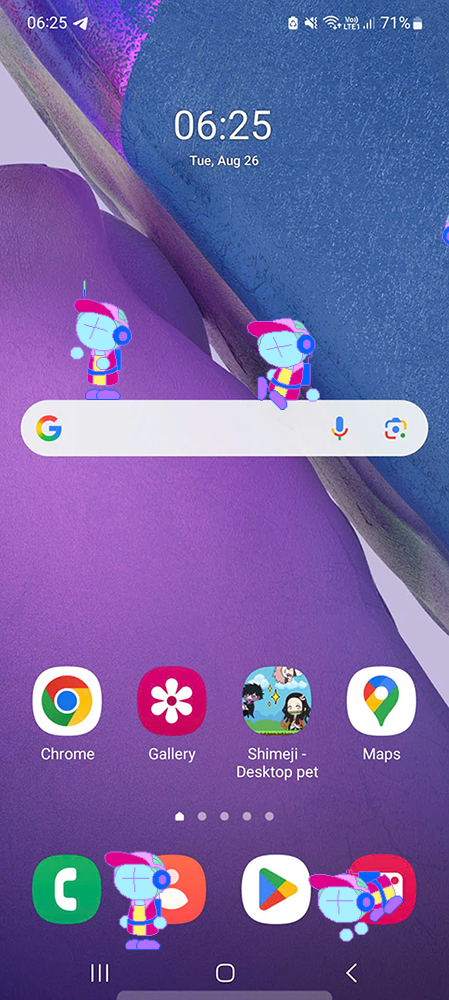 Bluemos Shimeji on Mobile